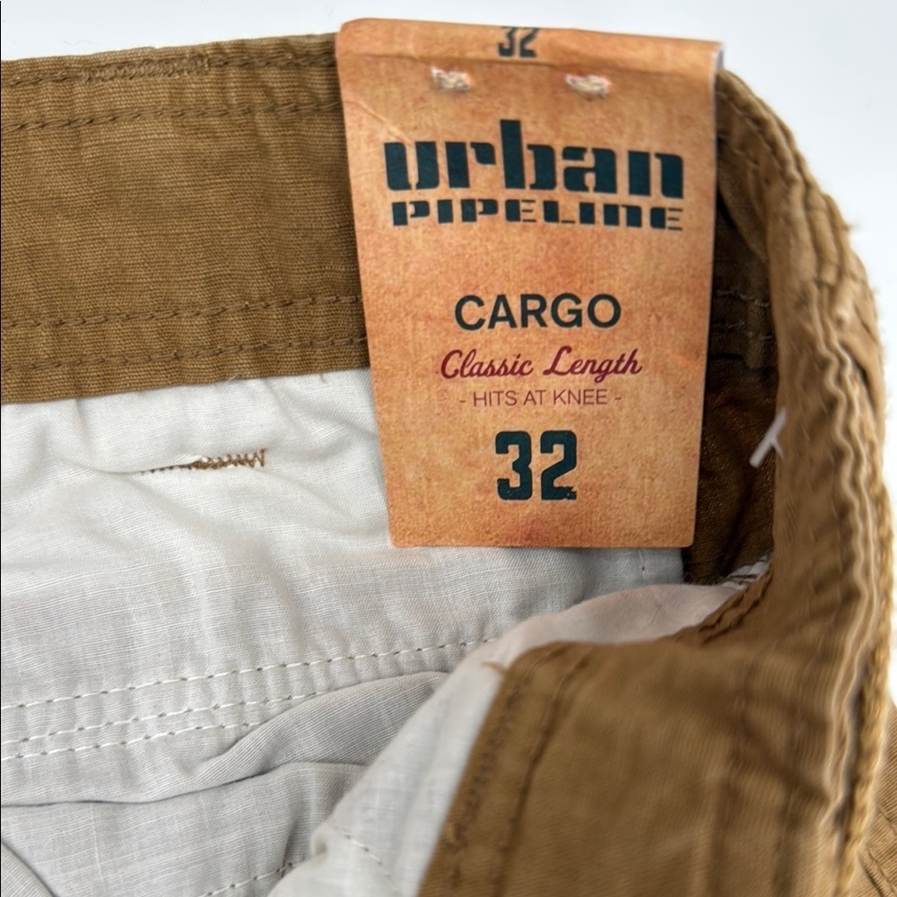 Urban Pipeline Brown Cargo Shorts with Belt Size 32 - Picture 5 of 6